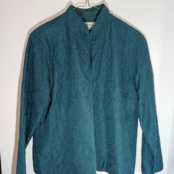 Teal quilted jacket. Lightweight. Petite 6 - Picture 1 of 2